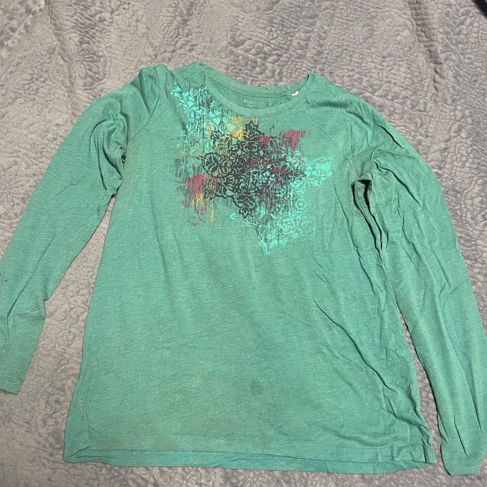 Sonoma Teal Long Sleeve Woman’s Shirt with Graphic Design